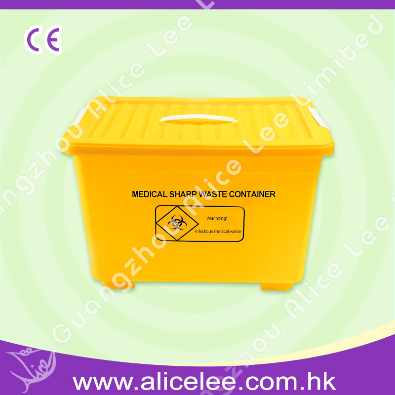 Free moving medical sharps waste container with reels